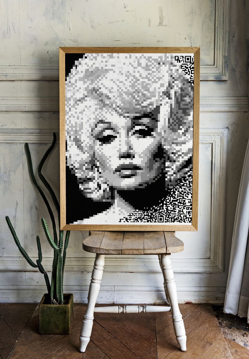Marilyn Monroe Pixel Portrait Poster. room preview