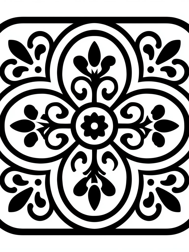 Floral Tile Minimalist Print. poster — minimalist art