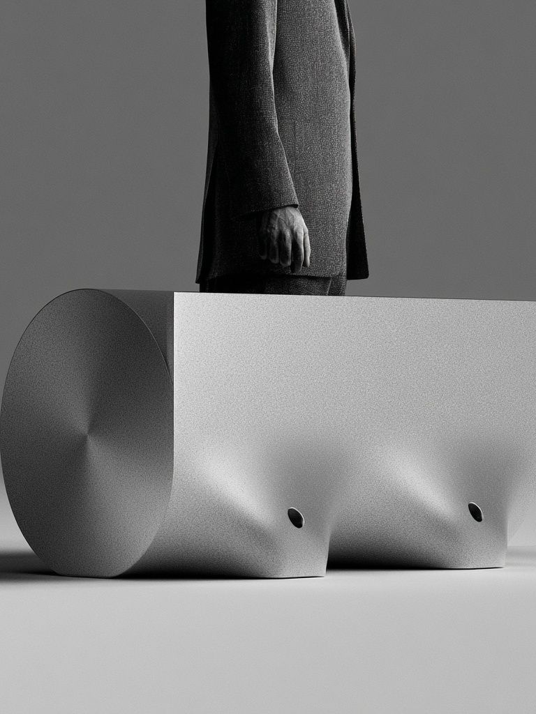 Monochrome Geometric Figure Poster. poster detail