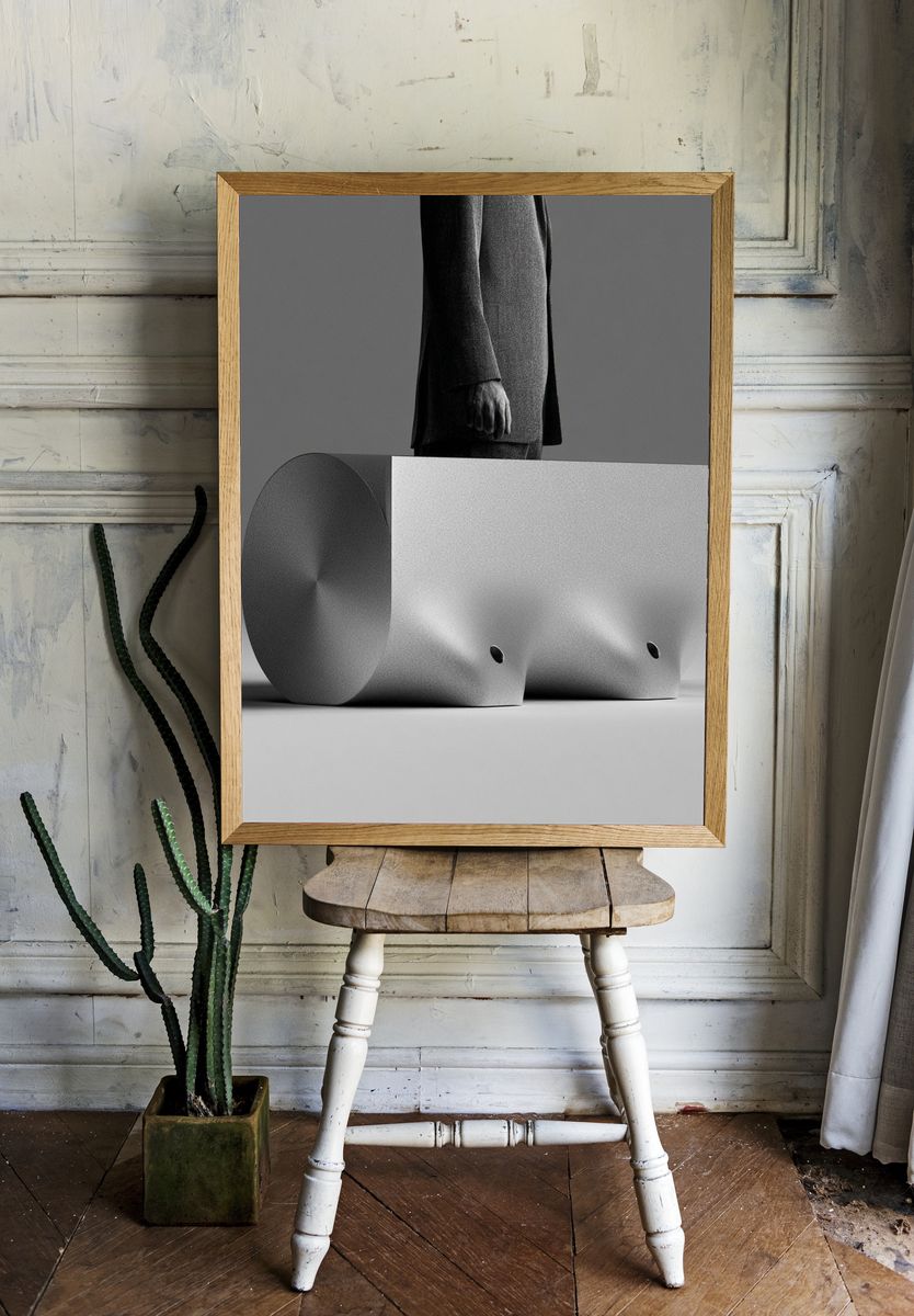 Monochrome Geometric Figure Poster. room preview