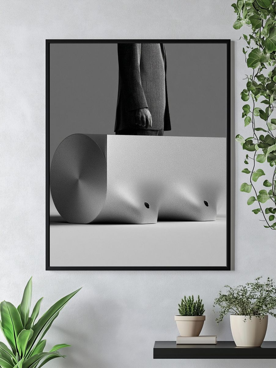 Monochrome Geometric Figure Poster. — room view 4