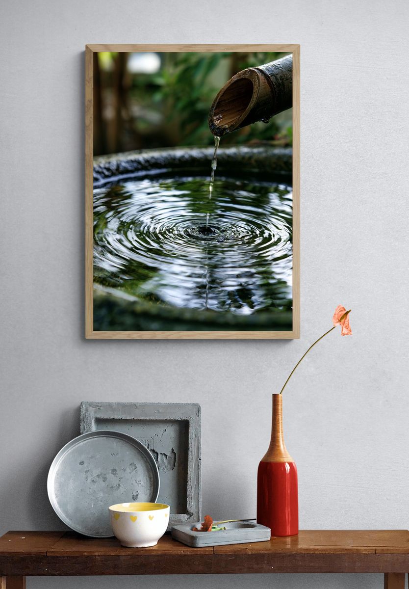Zen Bamboo Water Ripple Print. — room view 3