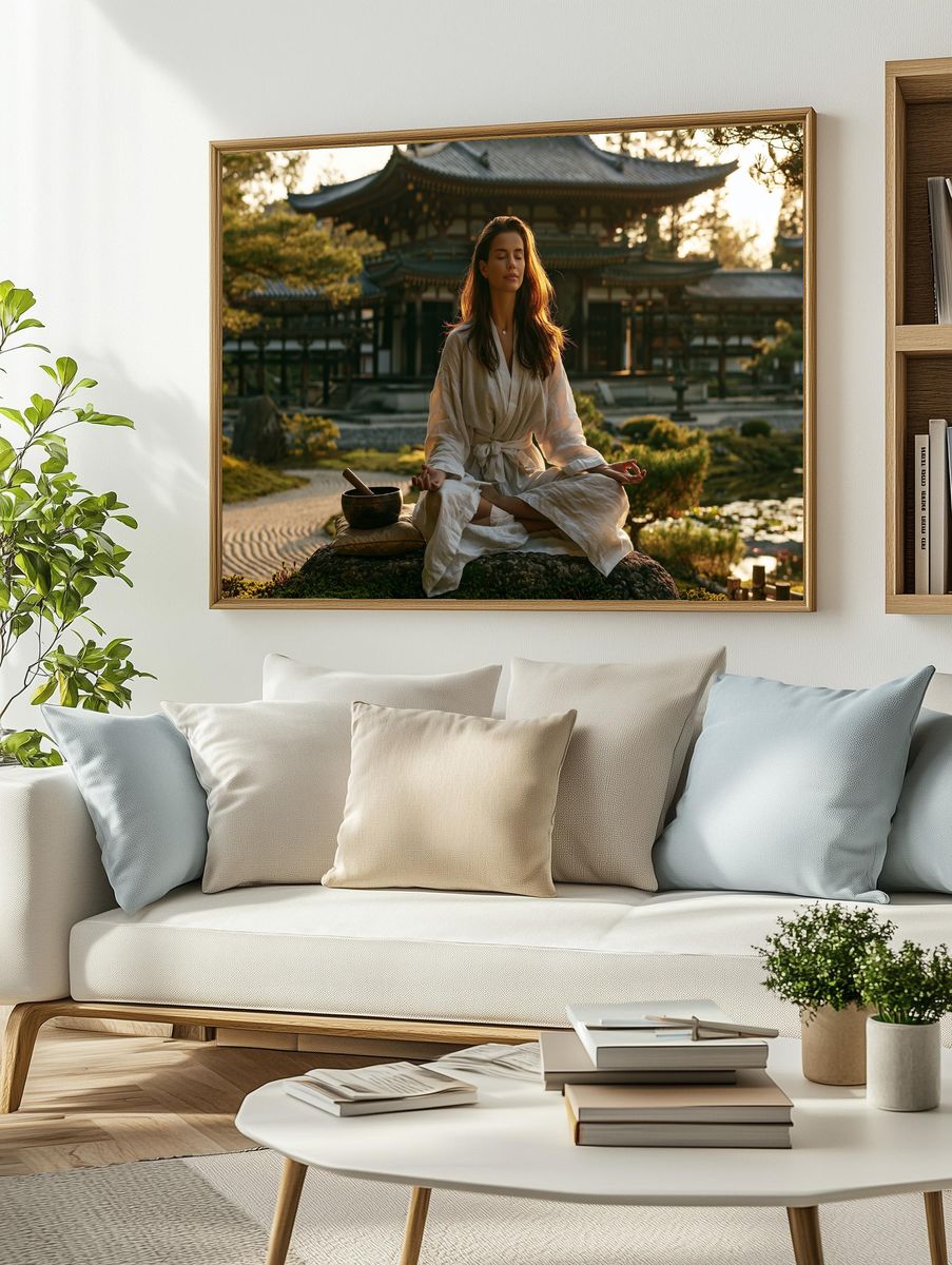 Zen Garden Meditation Photography Poster. — room view 2