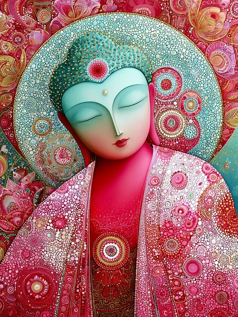 Meditative Buddha Portrait Print. poster detail