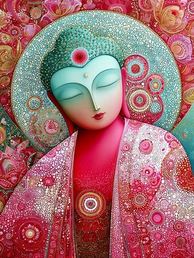 Meditative Buddha Portrait Print. poster