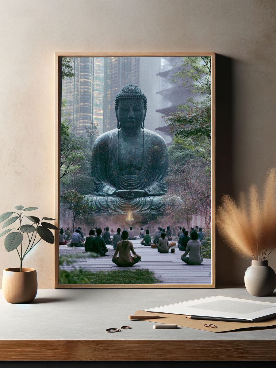 Urban Buddha Meditation Print. — room view 2