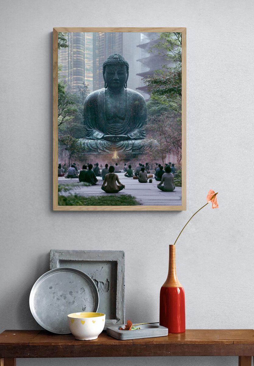 Urban Buddha Meditation Print. — room view 3