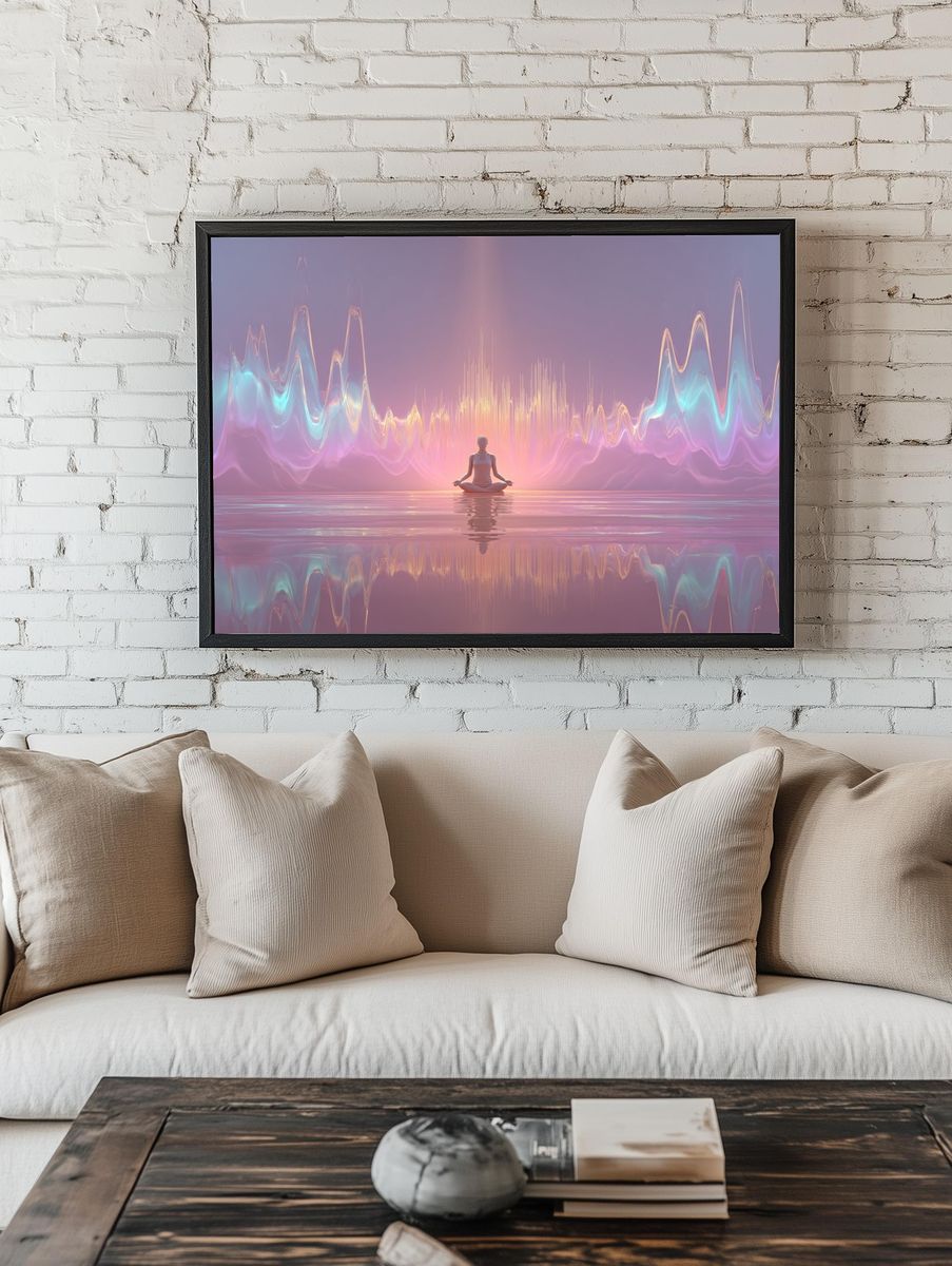 Meditative Neon Horizon Poster room preview