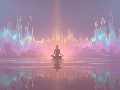 Meditative Neon Horizon Poster