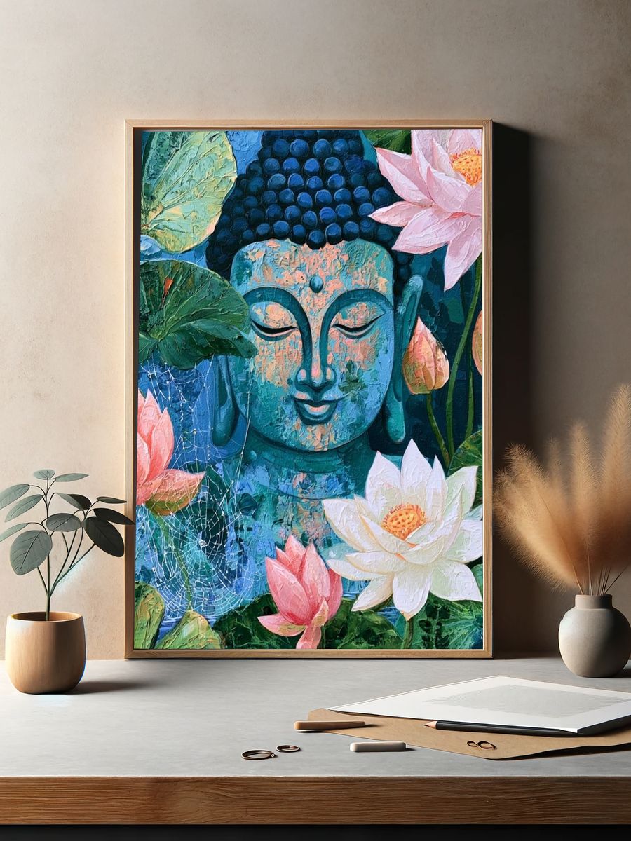 Lotus Buddha Botanical Print. — room view 2