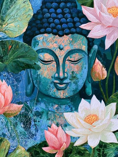 Lotus Buddha Botanical Print.