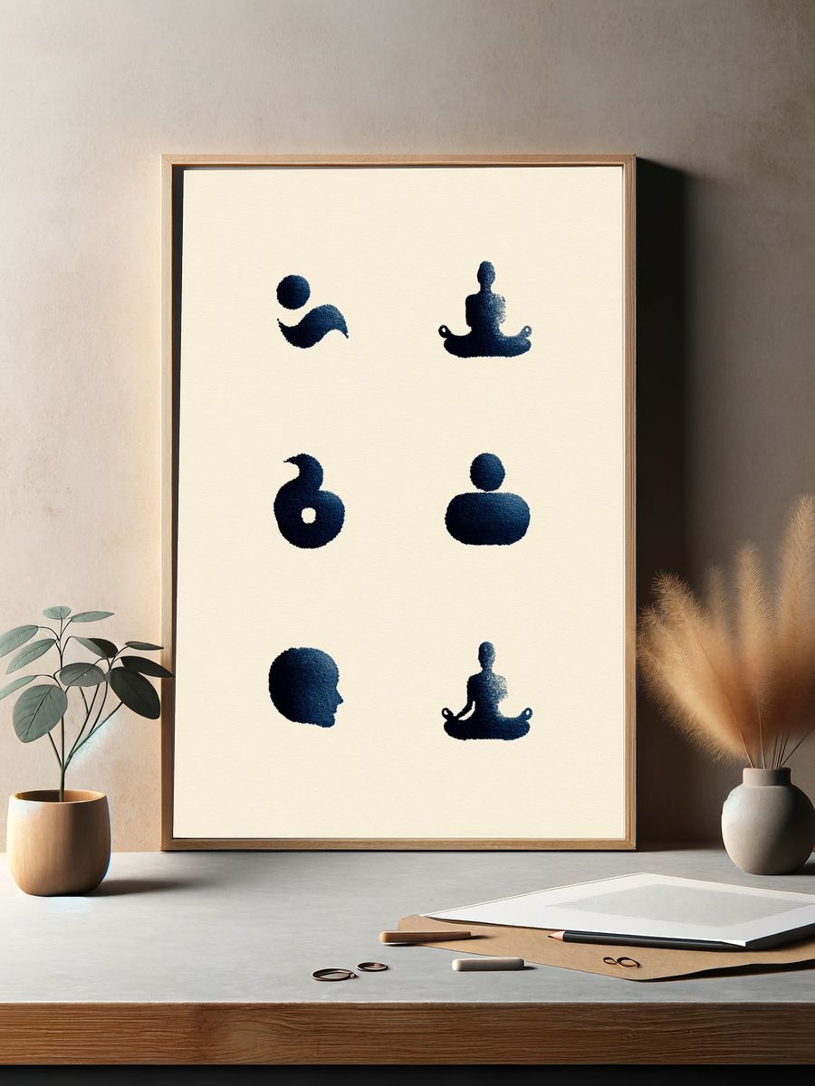 Zen Meditation Silhouette Poster. — room view 2