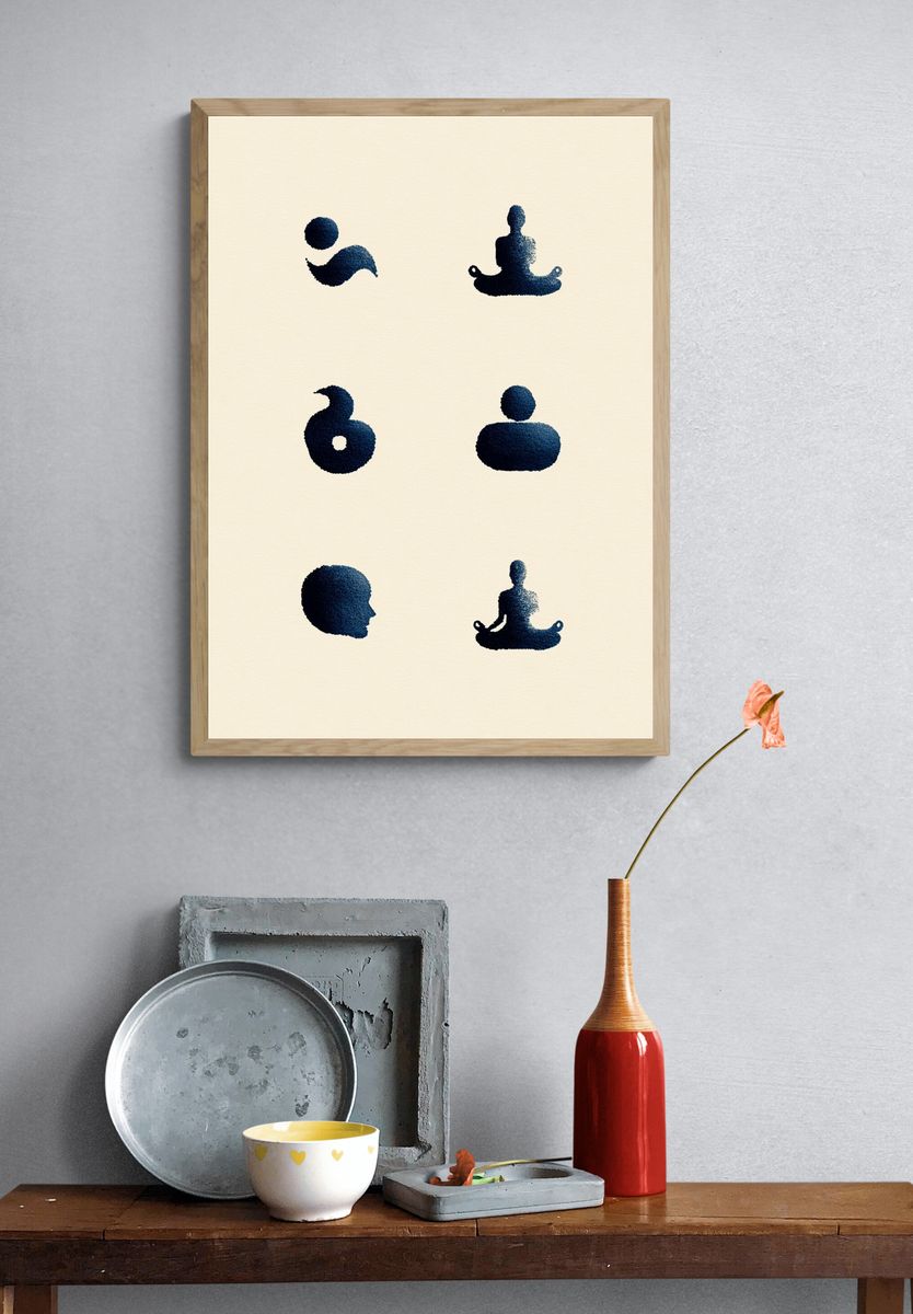Zen Meditation Silhouette Poster. — room view 3