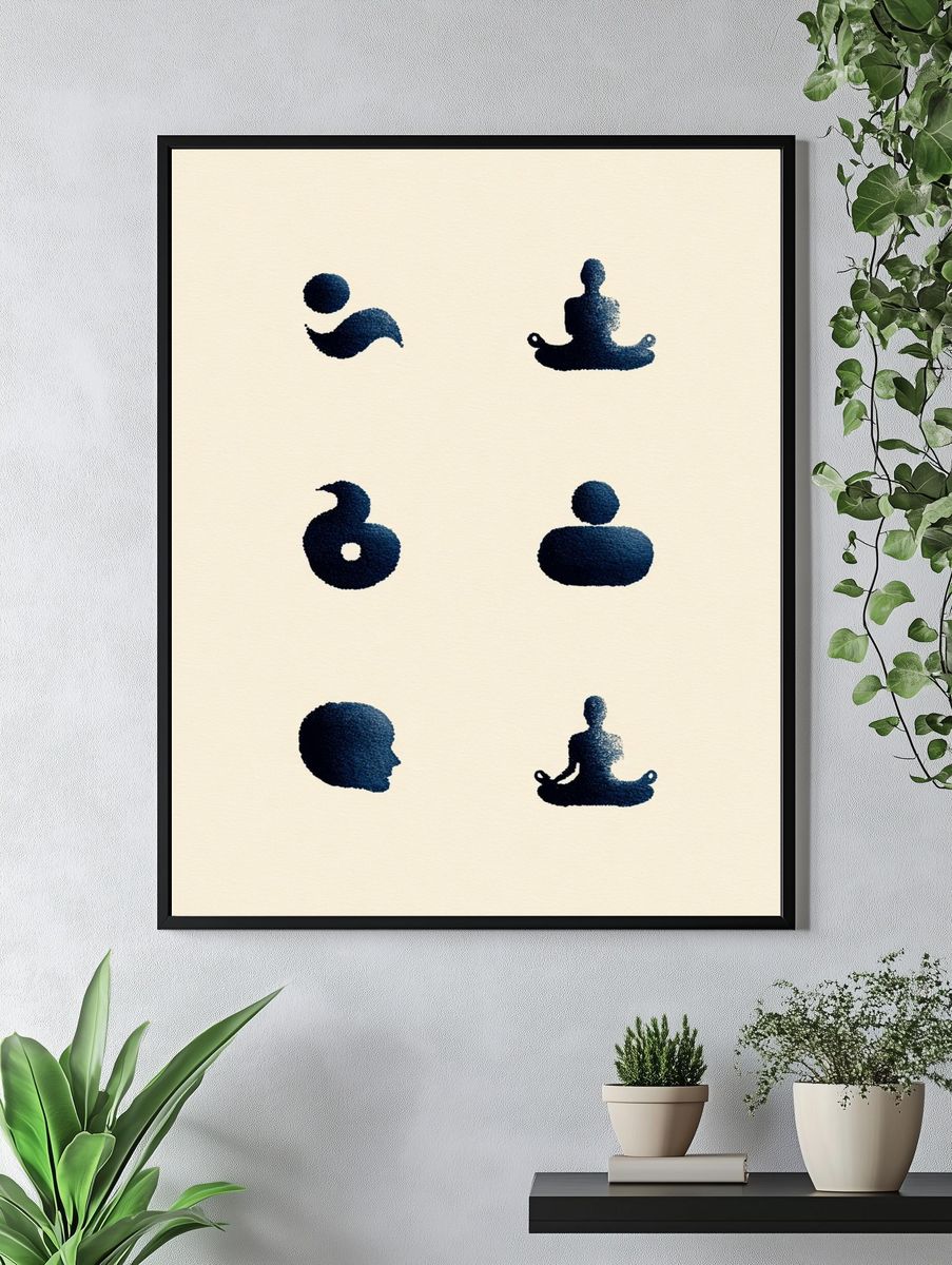 Zen Meditation Silhouette Poster. — room view 4