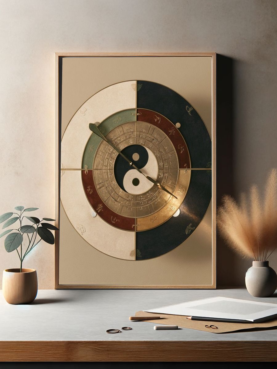Yin Yang Compass Poster. — room view 2
