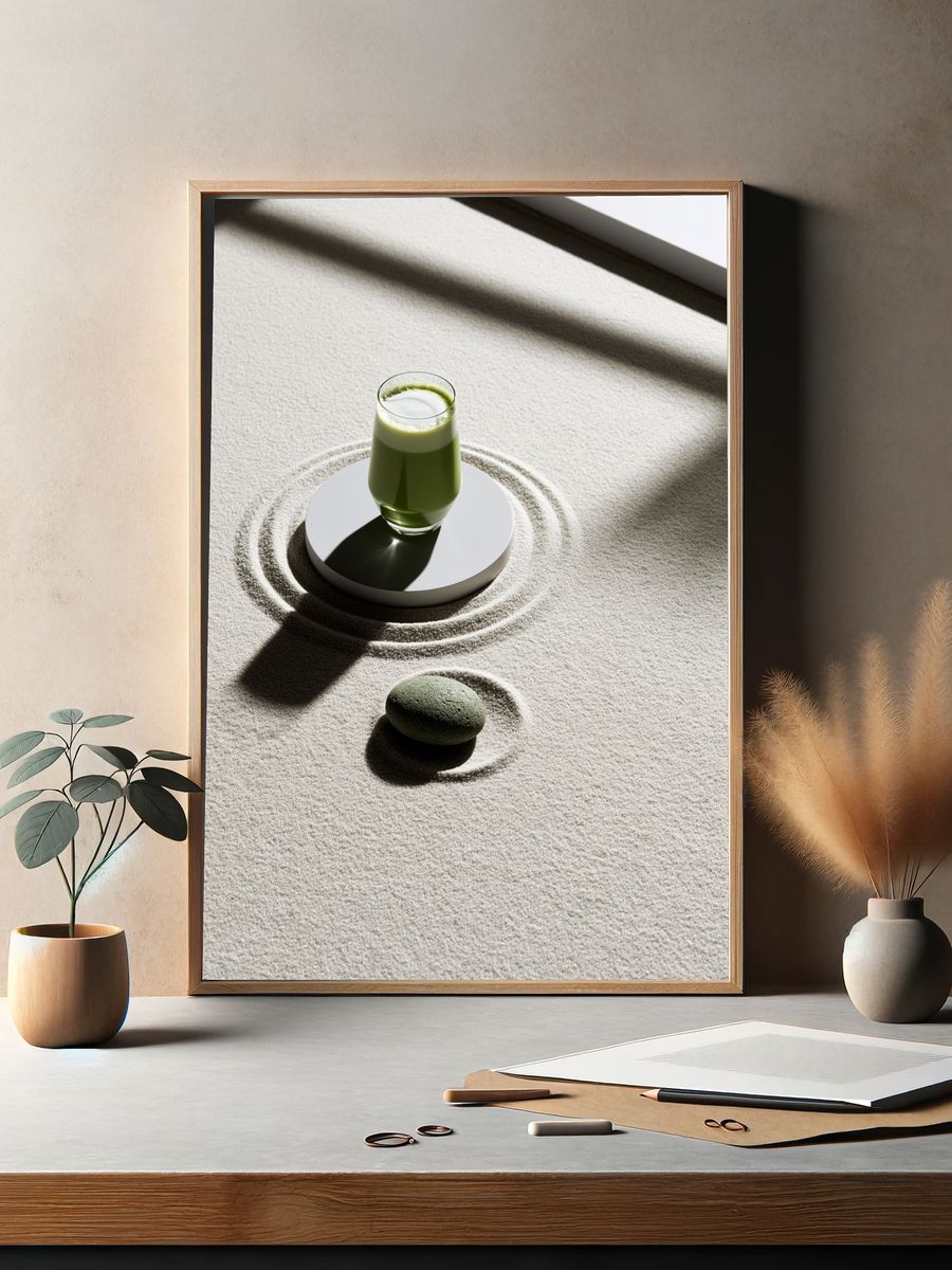 Zen Matcha Still Life Print. — room view 2
