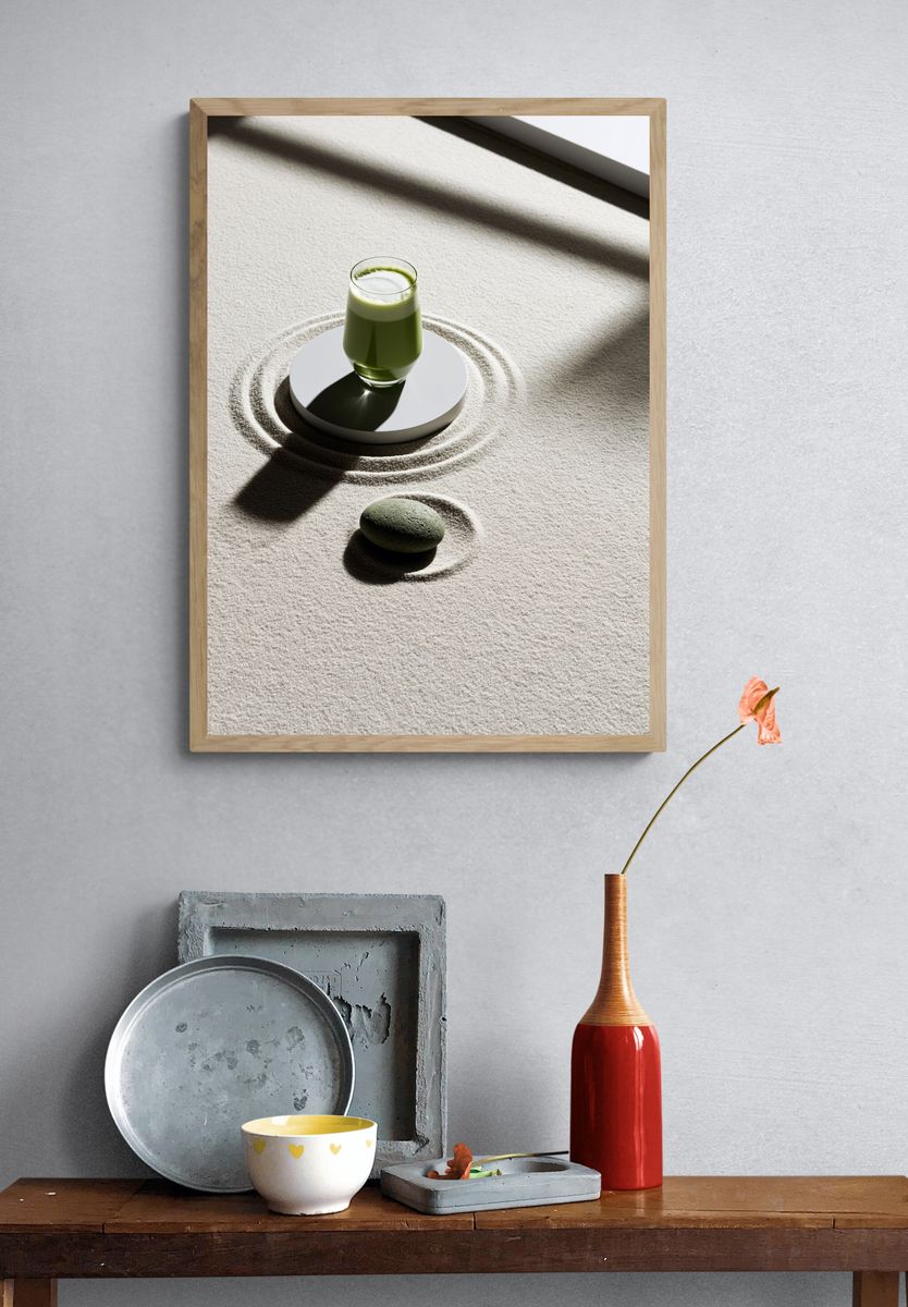Zen Matcha Still Life Print. — room view 3