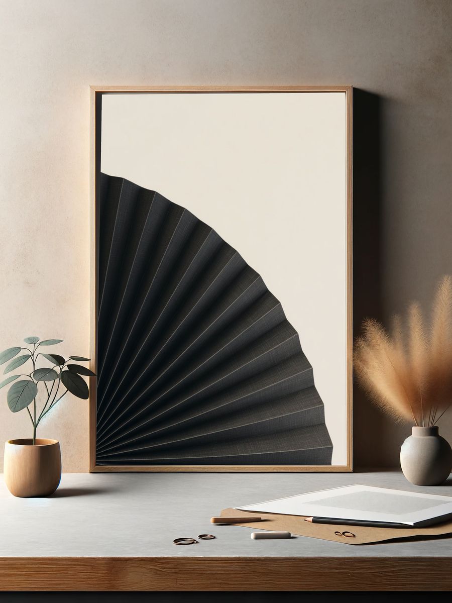 Minimal Black Fan Poster. — room view 2