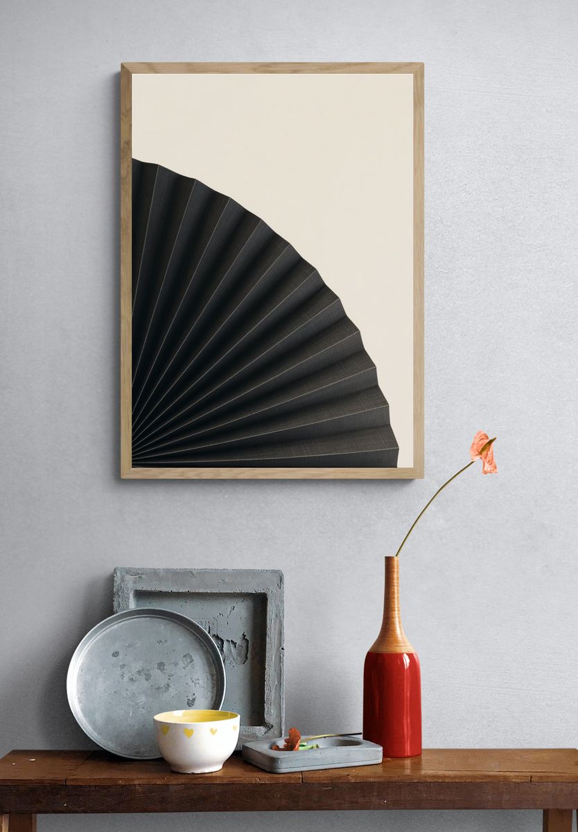 Minimal Black Fan Poster. — room view 3