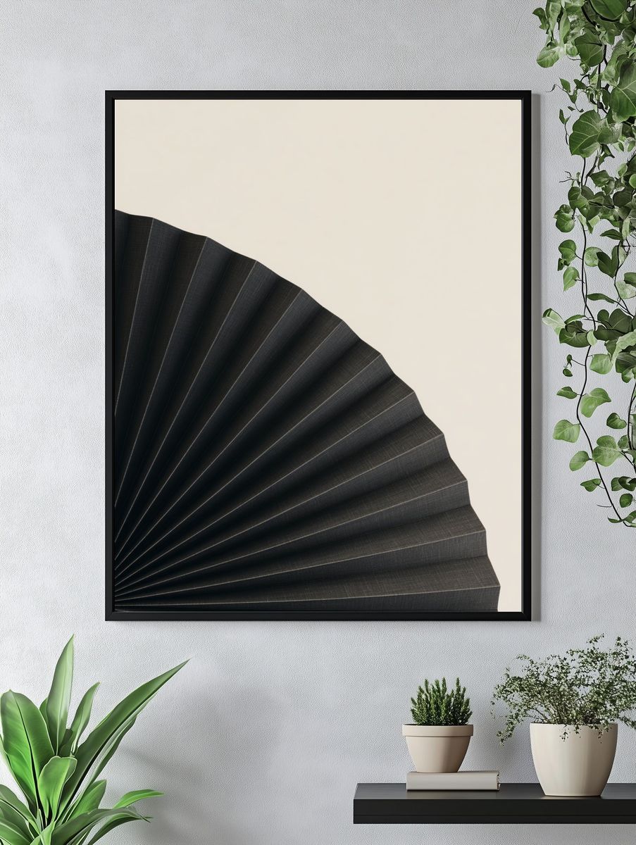 Minimal Black Fan Poster. — room view 4