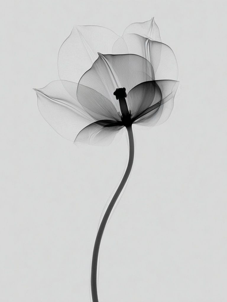 Monochrome Flower Minimalist Print. poster — minimalist art