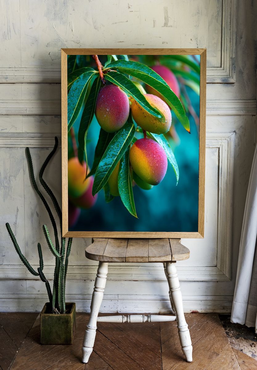 Mangoes on Tree — Botanical Print. — room view 1
