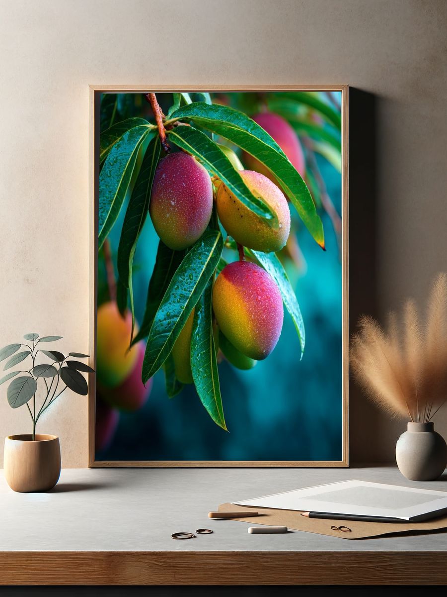 Mangoes on Tree — Botanical Print. — room view 2