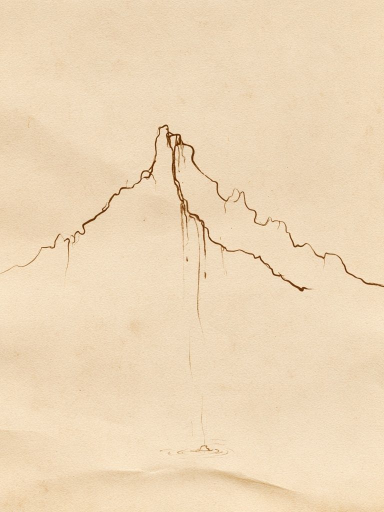 Minimal Mountain Line Art Poster. poster detail