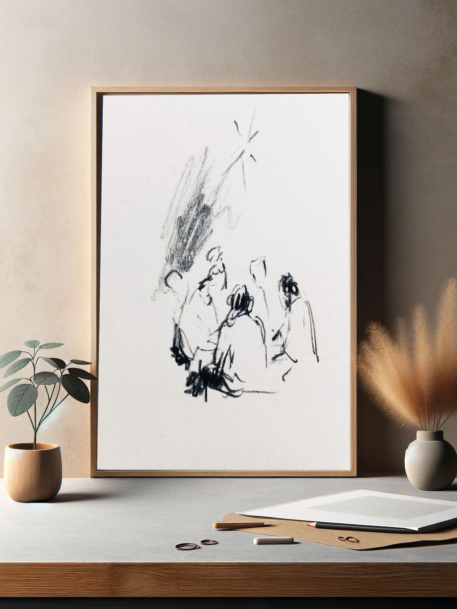 Minimal Figure Sketch Poster. — room view 2
