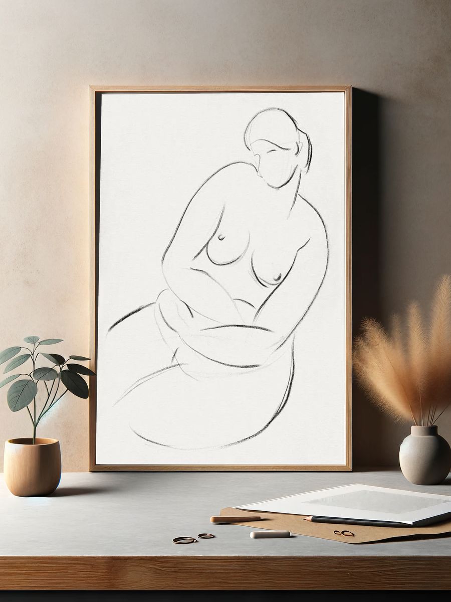 Naked woman showing her breasts. — room view 2