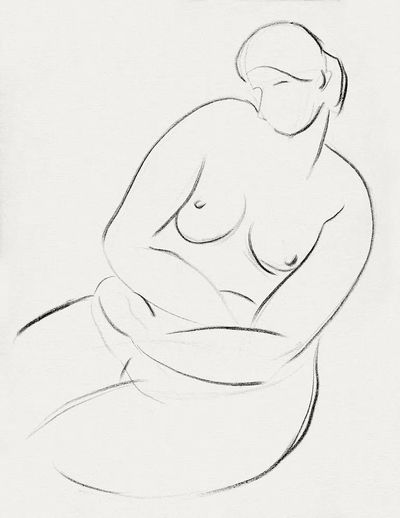 Naked woman showing her breasts. poster