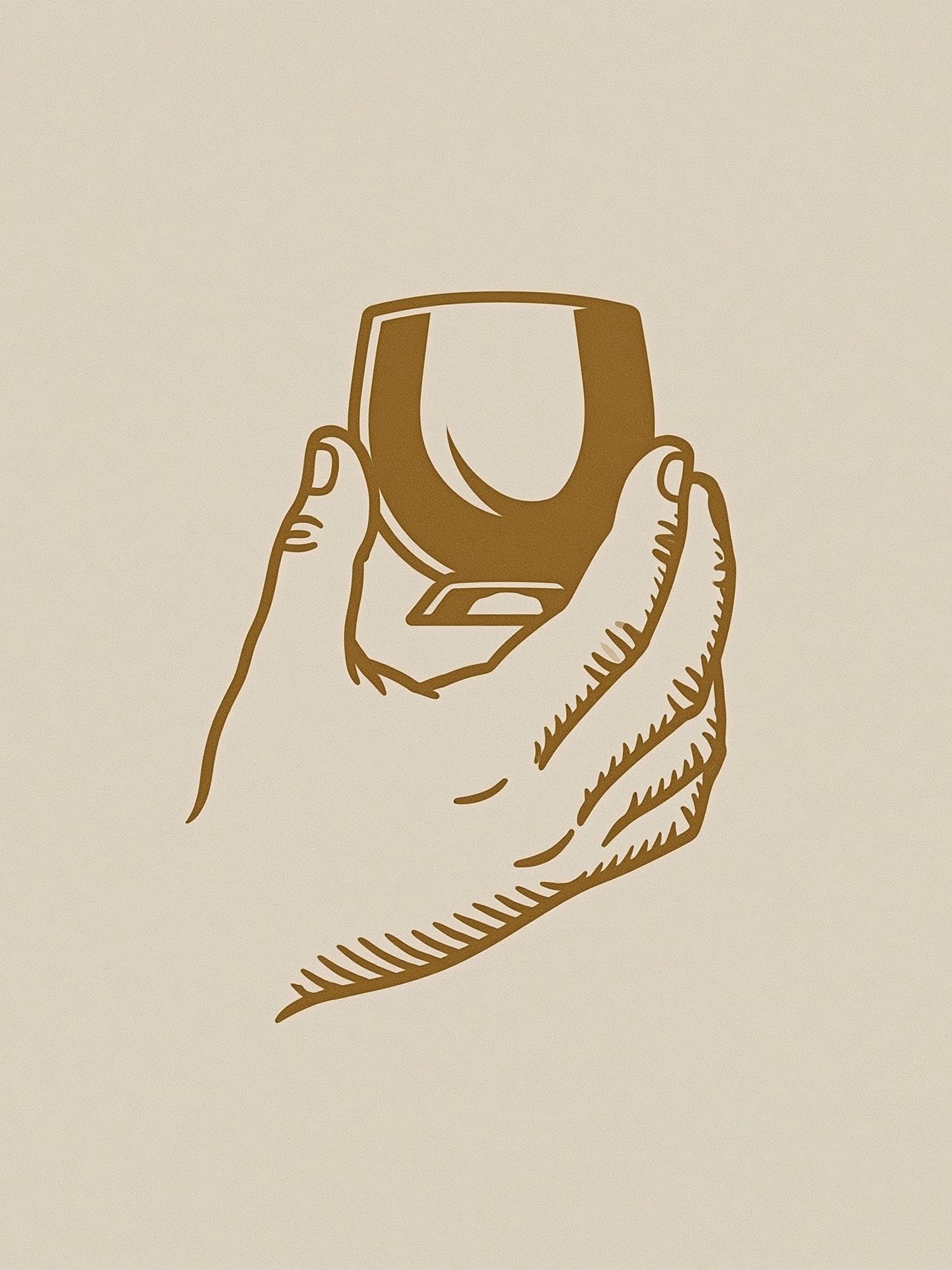 Hand Holding Glass Minimalist Print. poster detail