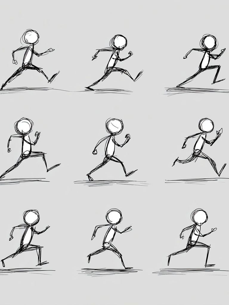 Running Figure Sketch Poster. poster — minimalist art