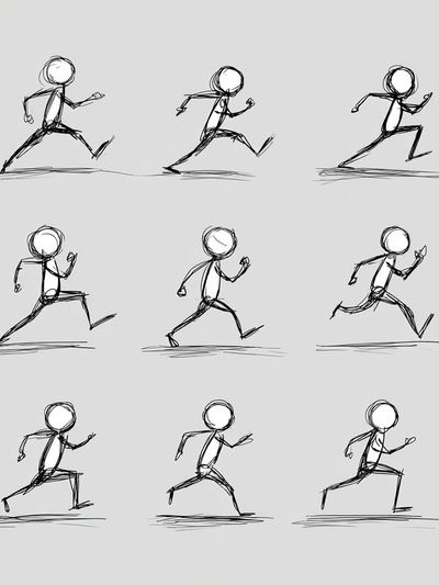 Running Figure Sketch Poster. poster