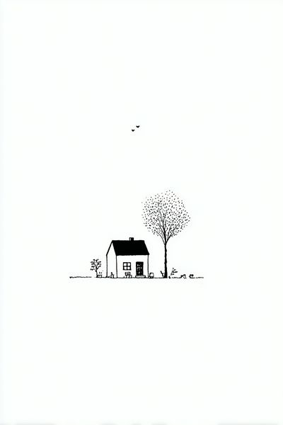 Minimal House Line Art Poster. poster