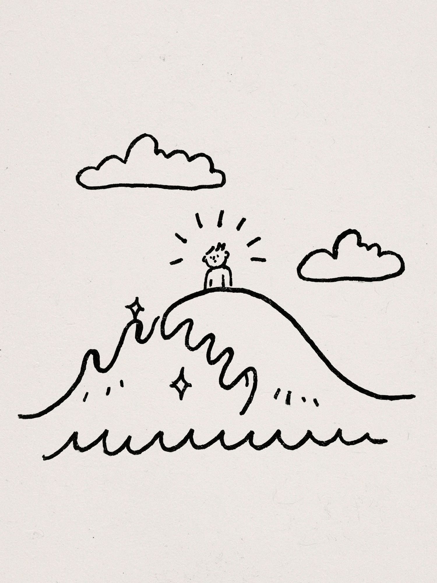 Minimal Mountain Line Art Poster. poster detail