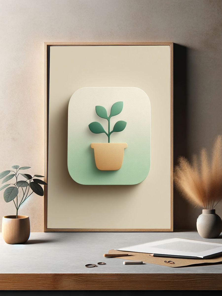 Potted Plant Minimalist Poster. — room view 2