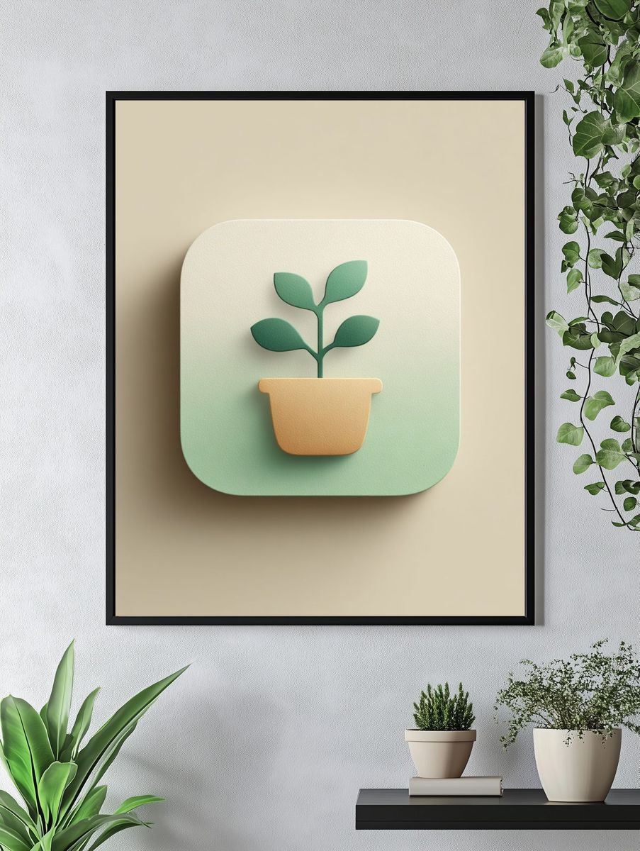 Potted Plant Minimalist Poster. — room view 4