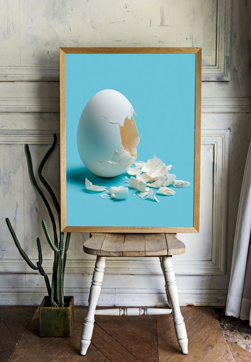 Broken Egg Minimalist Poster. room preview