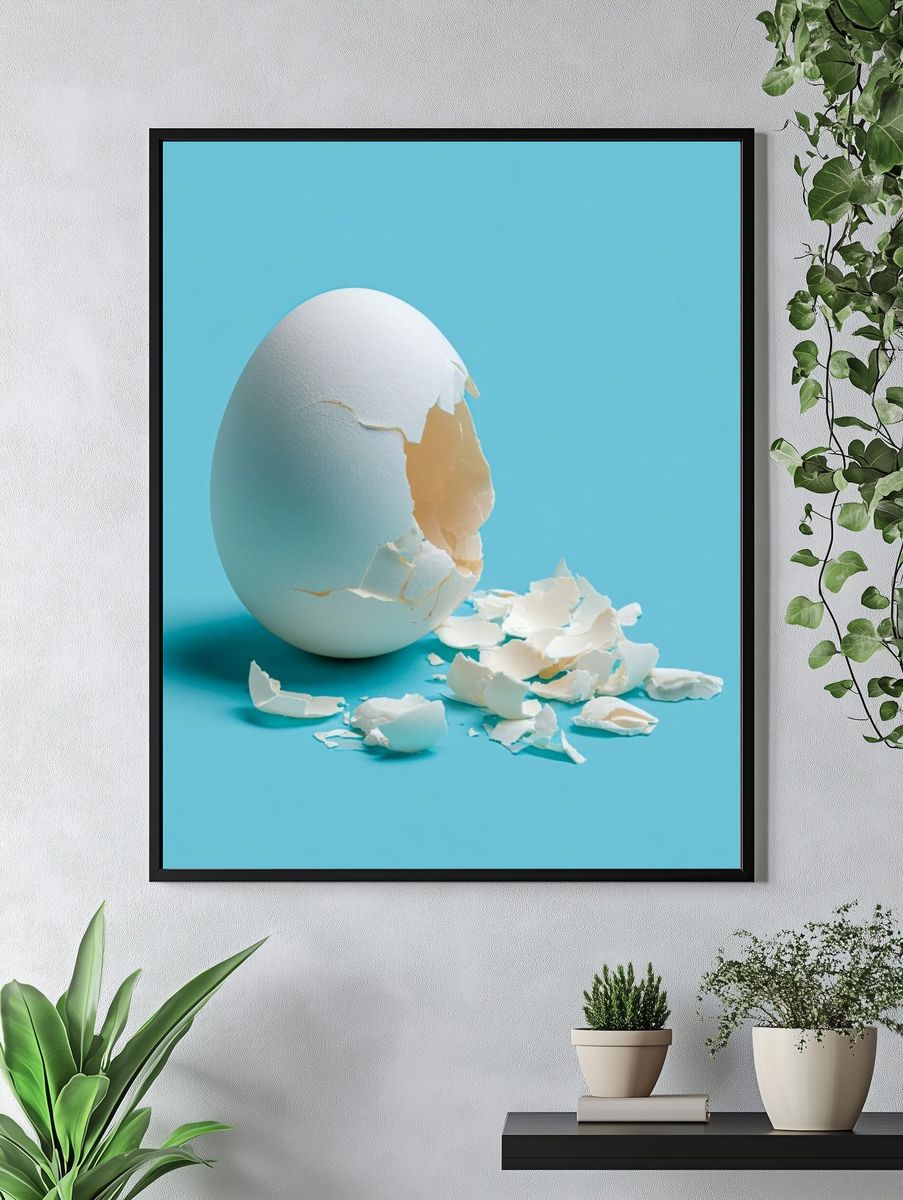 Broken Egg Minimalist Poster. — room view 4