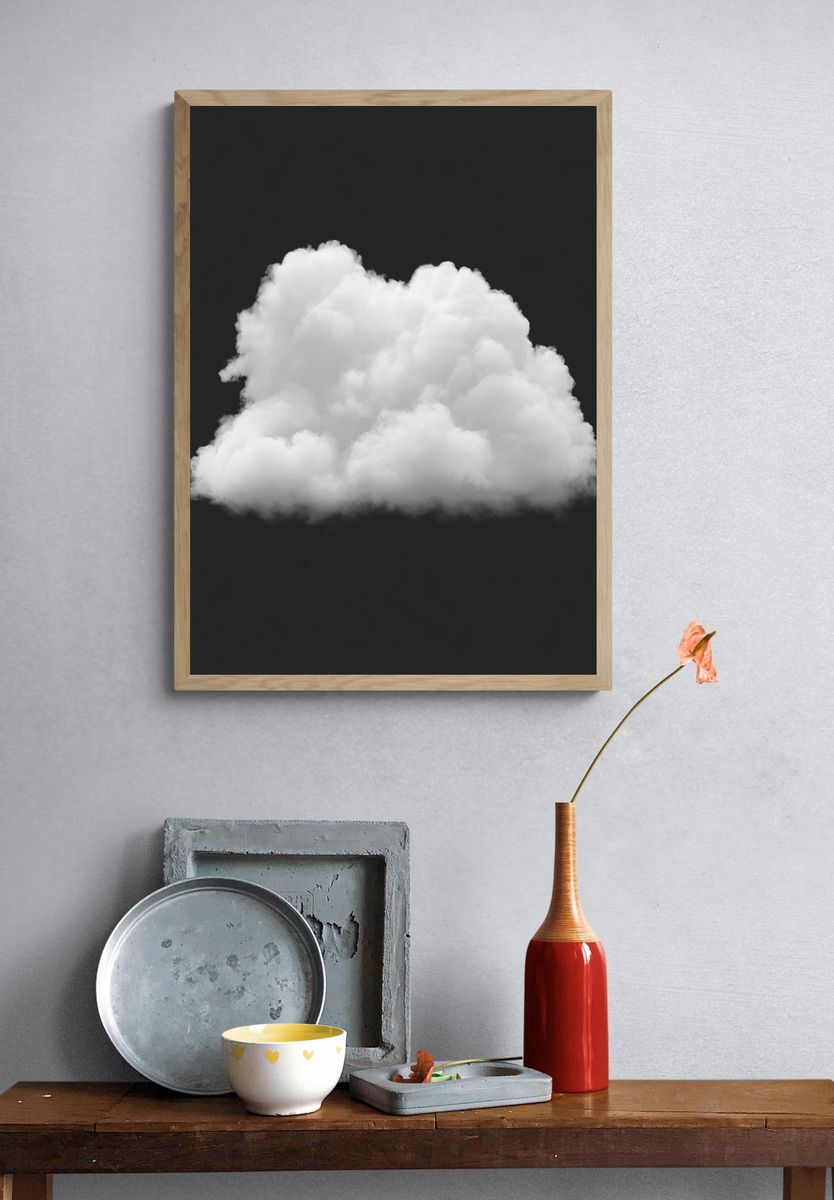 Floating Cloud Minimalist Print. — room view 3