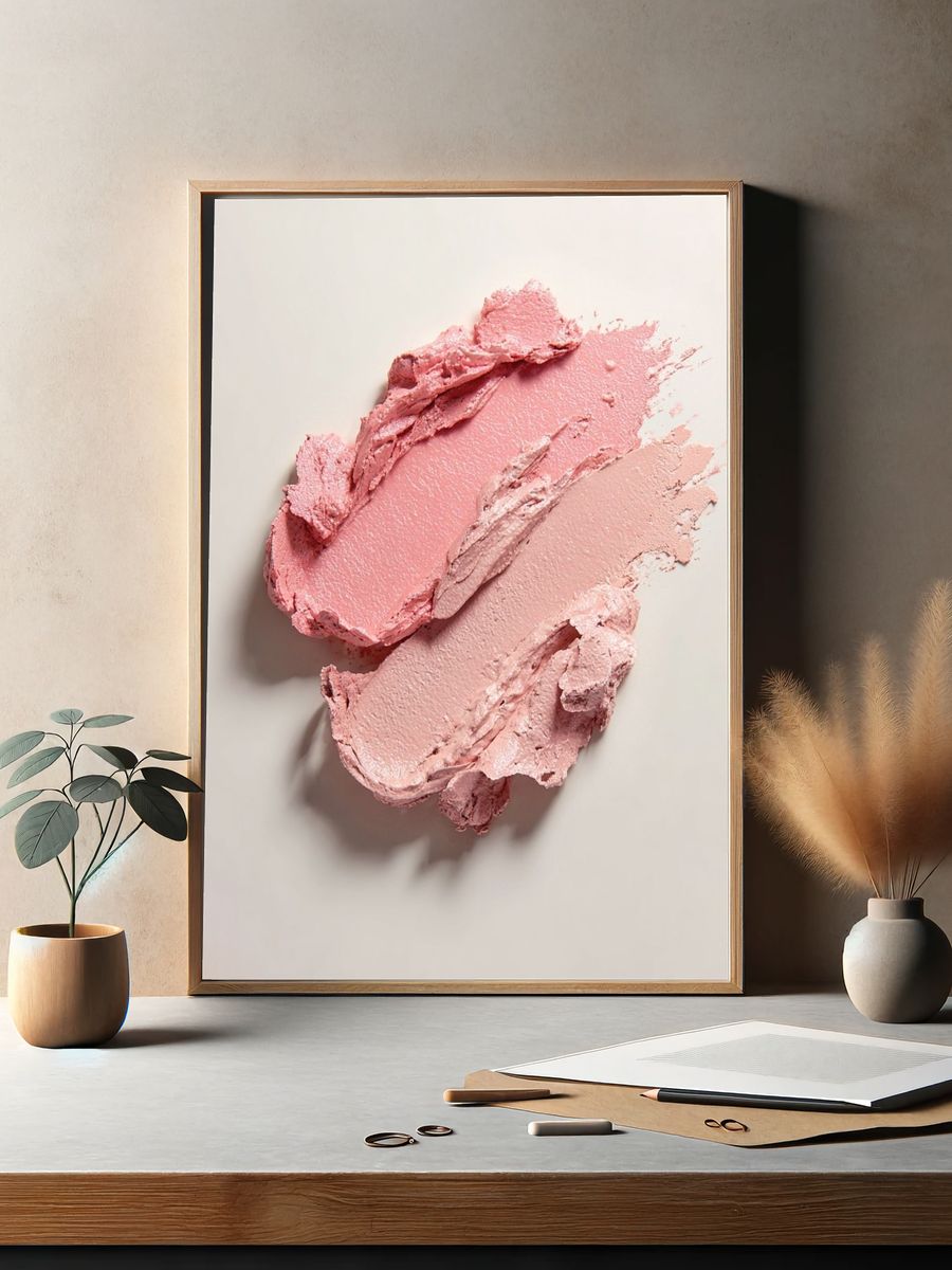 Pink Cream Texture — Minimalist Print. — room view 2