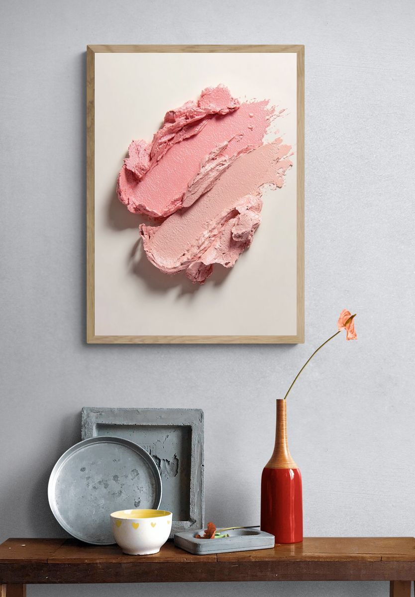 Pink Cream Texture — Minimalist Print. — room view 3