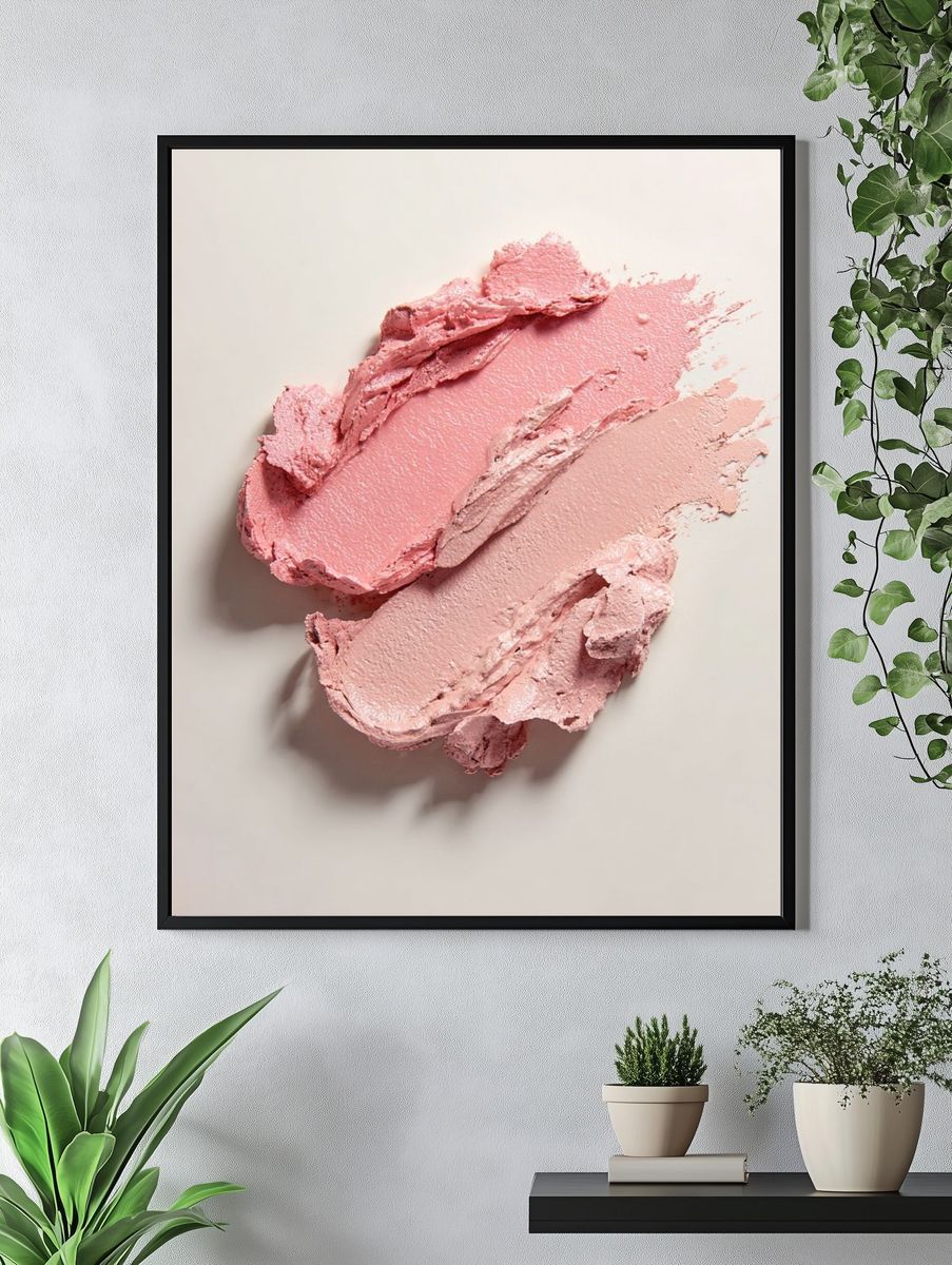 Pink Cream Texture — Minimalist Print. — room view 4