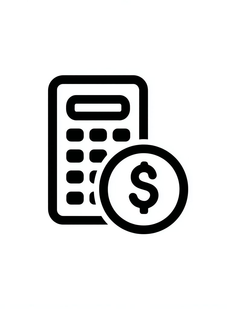 Calculator and Dollar Sign — Minimalist Print. poster detail