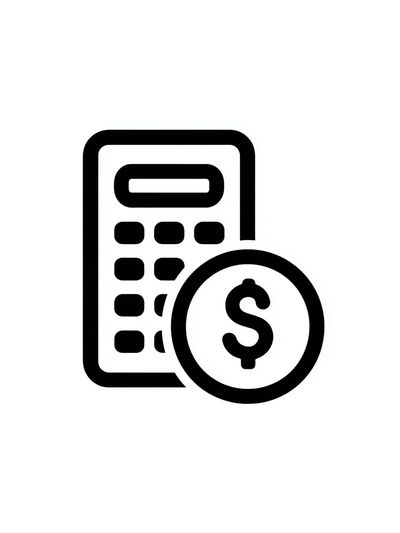 Calculator and Dollar Sign — Minimalist Print. poster