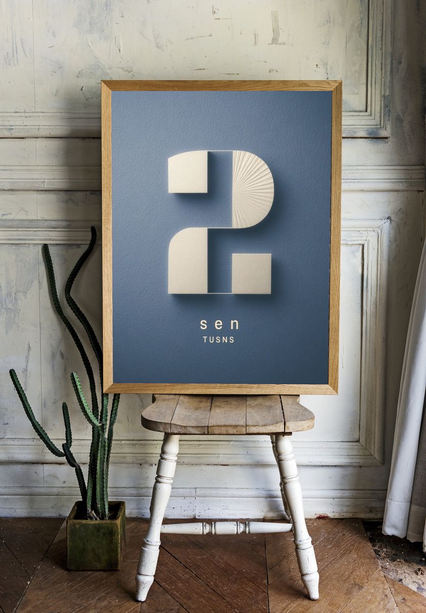 Number 2 — Minimalist Print. — room view 1