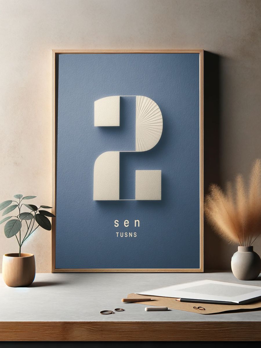 Number 2 — Minimalist Print. — room view 2