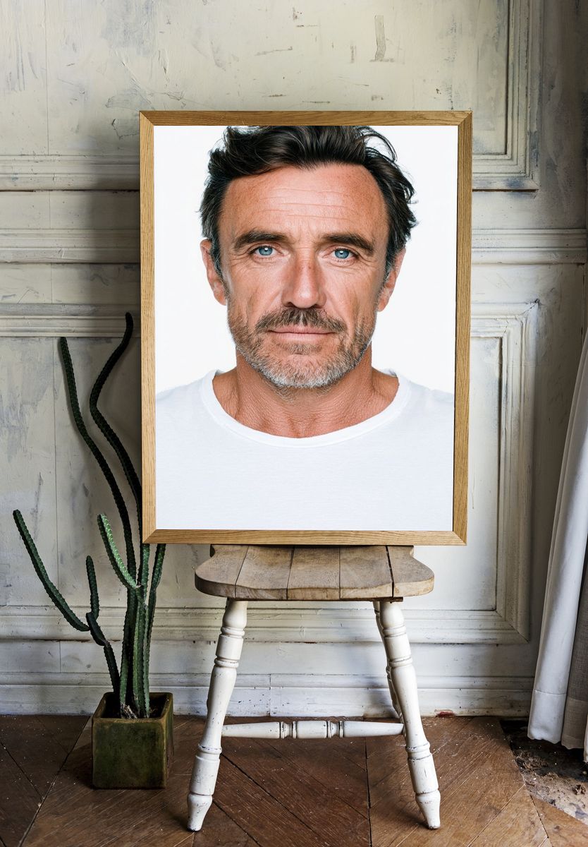 Minimalist Male Portrait Print room preview