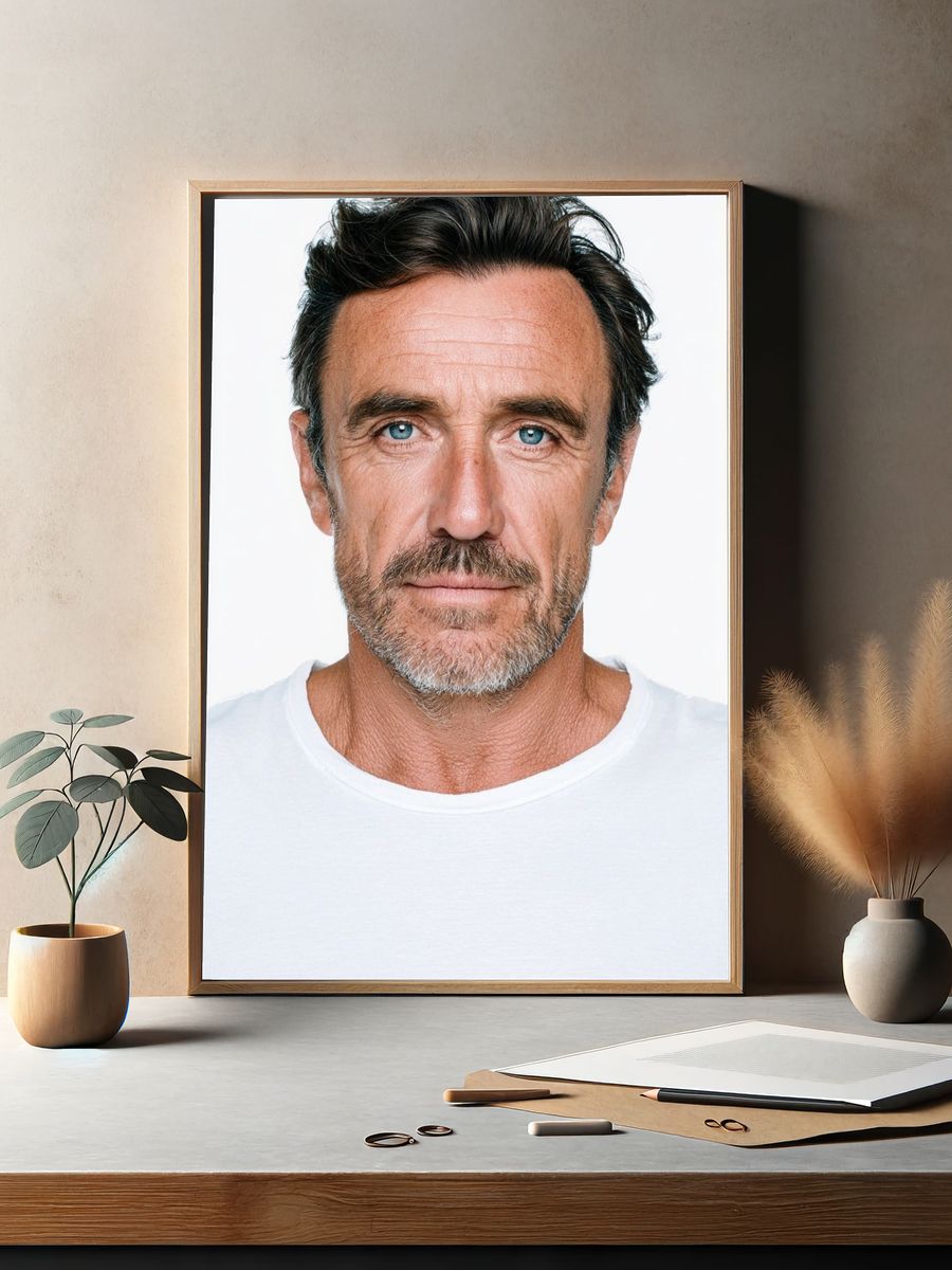 Minimalist Male Portrait Print. — room view 2